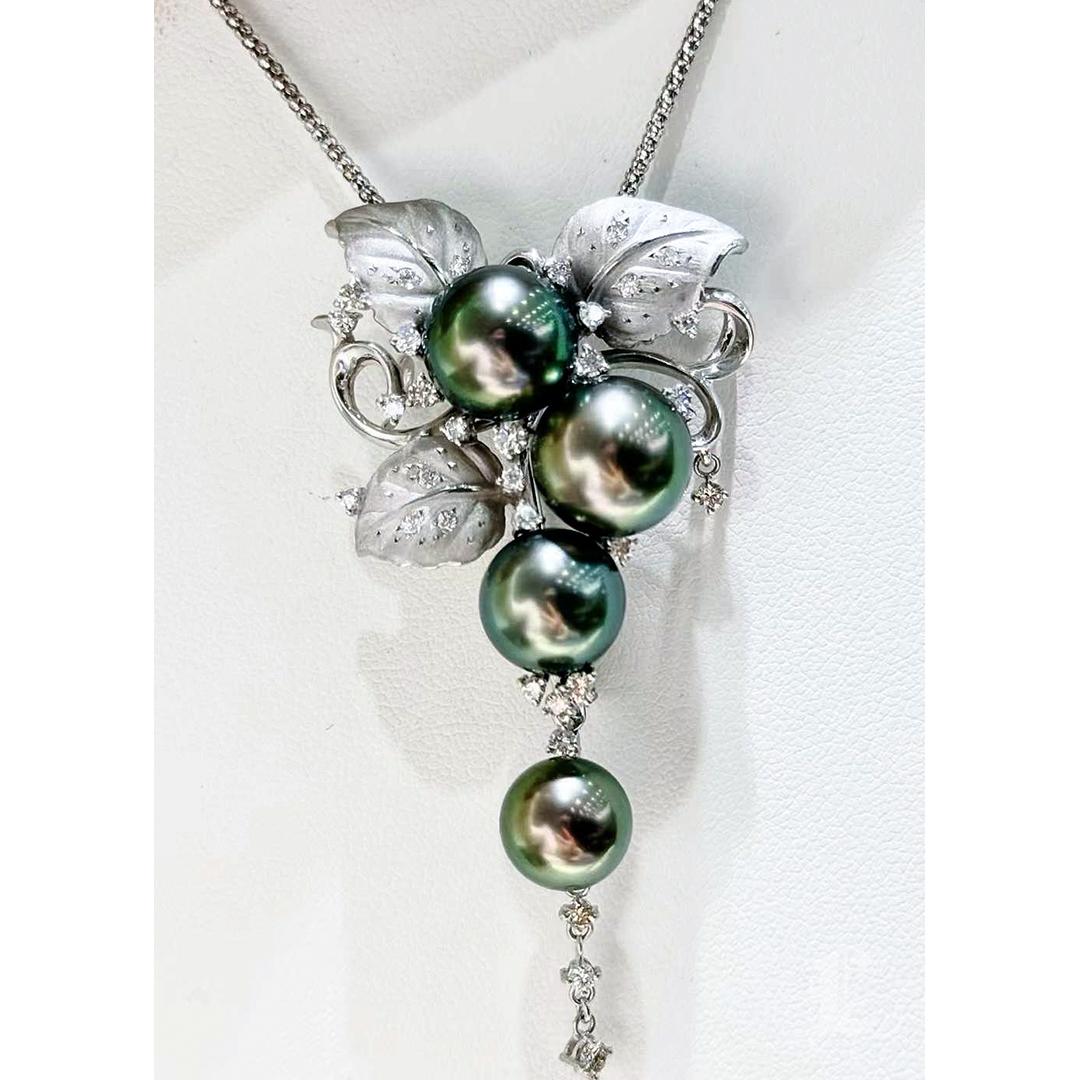 Convertible 2-in-1 Floral Brooch Pendant in Diamond Dust & South Sea Pearl 7