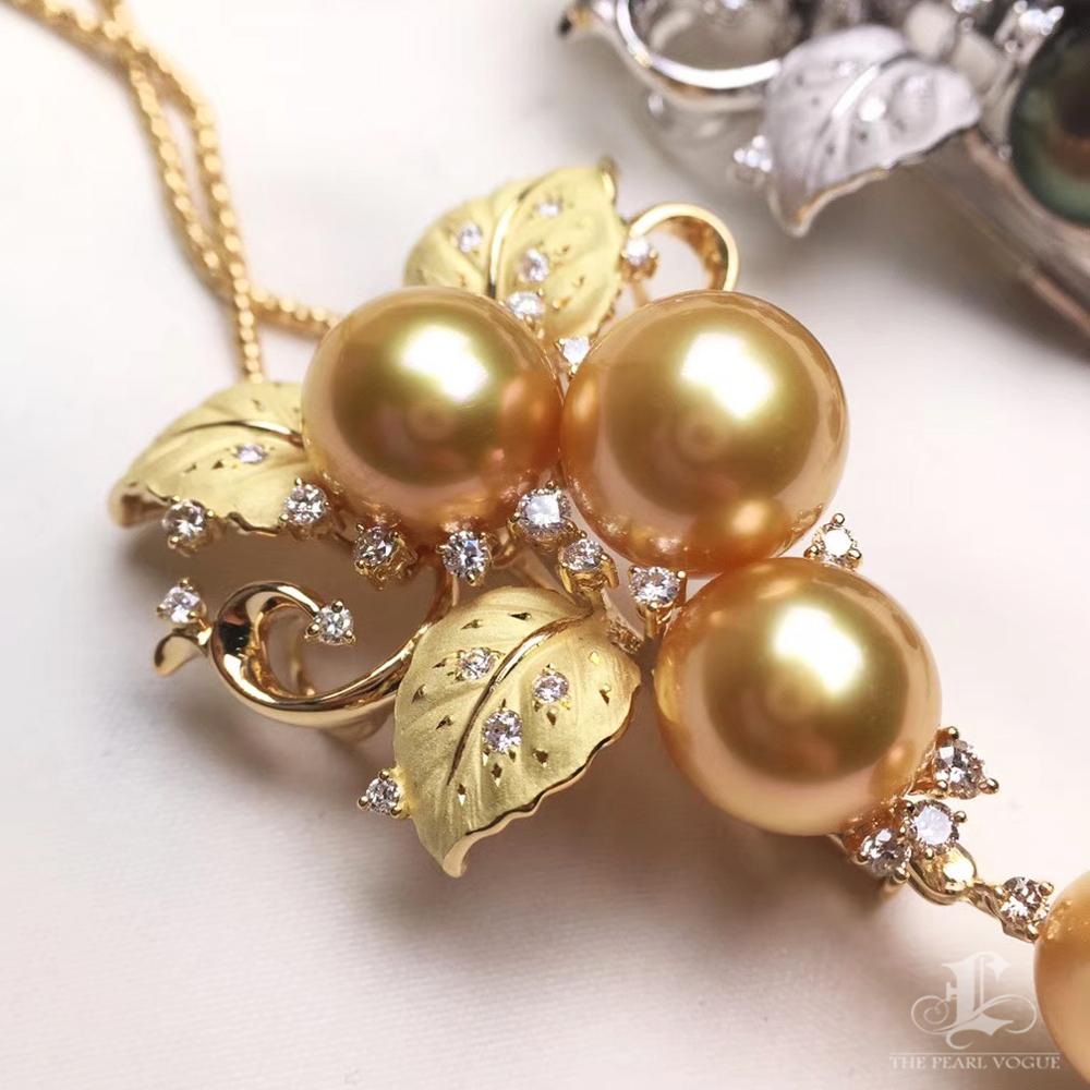 Uncut Convertible 2-in-1 Floral Brooch Pendant in Diamond Dust & South Sea Pearl