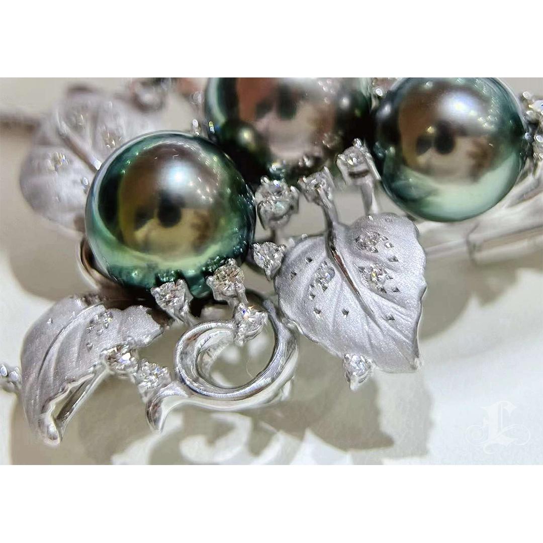 Convertible 2-in-1 Floral Brooch Pendant in Diamond Dust & South Sea Pearl 4
