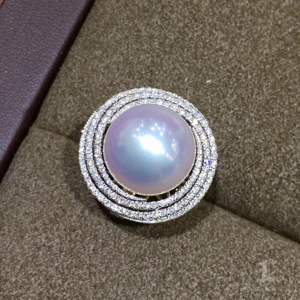 Ciondolo con perle dei mari del sud e diamanti a forma di galassia a raggiera in vendita 5