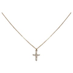 18k Gold Diamond Cross Necklace Cross Pendant Necklace