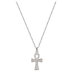 18 Karat Gold Diamant-Kreuz-Halskette Minimalistische Halskette Spiritual Schmuck