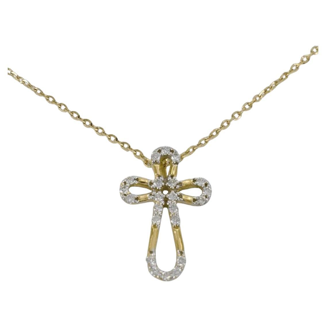 Delicate Minimal Cross Necklace is made of 18k solid gold available in three colors of gold, White Gold / Rose Gold / Yellow Gold.

Lightweight and gorgeous natural genuine round cut diamond. Each diamond is hand selected by me to ensure quality and