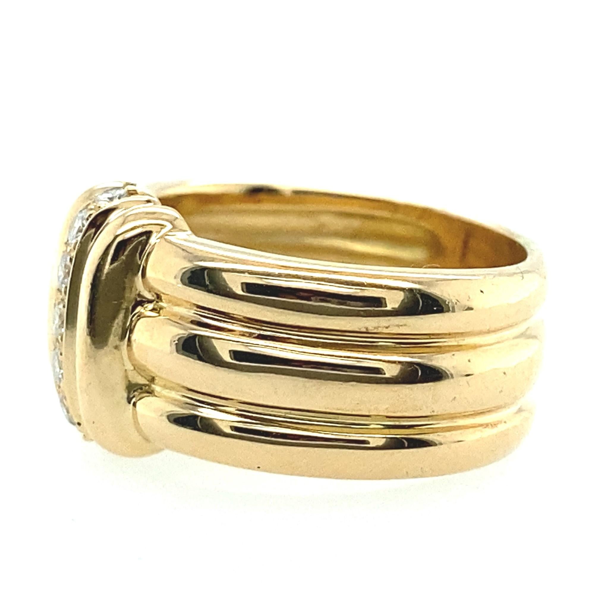 Contemporary 18k Gold Diamond Designer OJ Perrin Fashion Ring