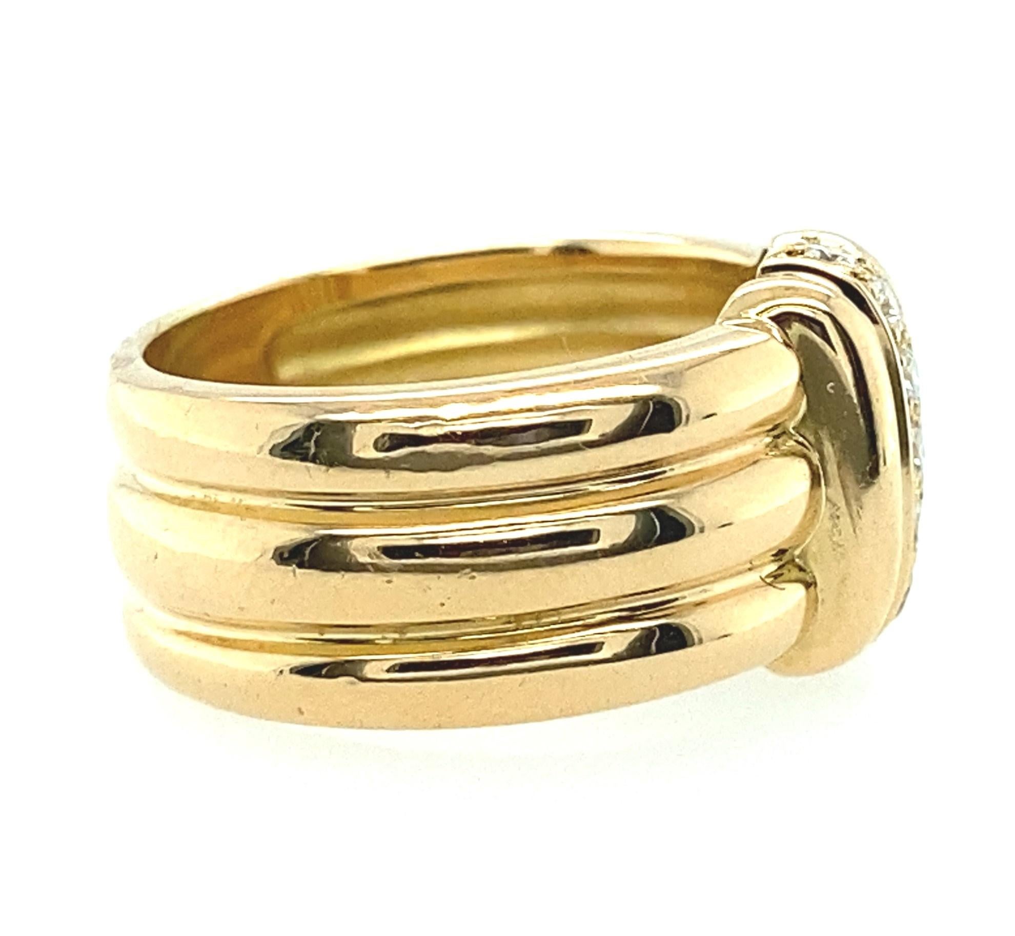 18k Gold Diamond Designer OJ Perrin Fashion Ring In Good Condition In Towson, MD