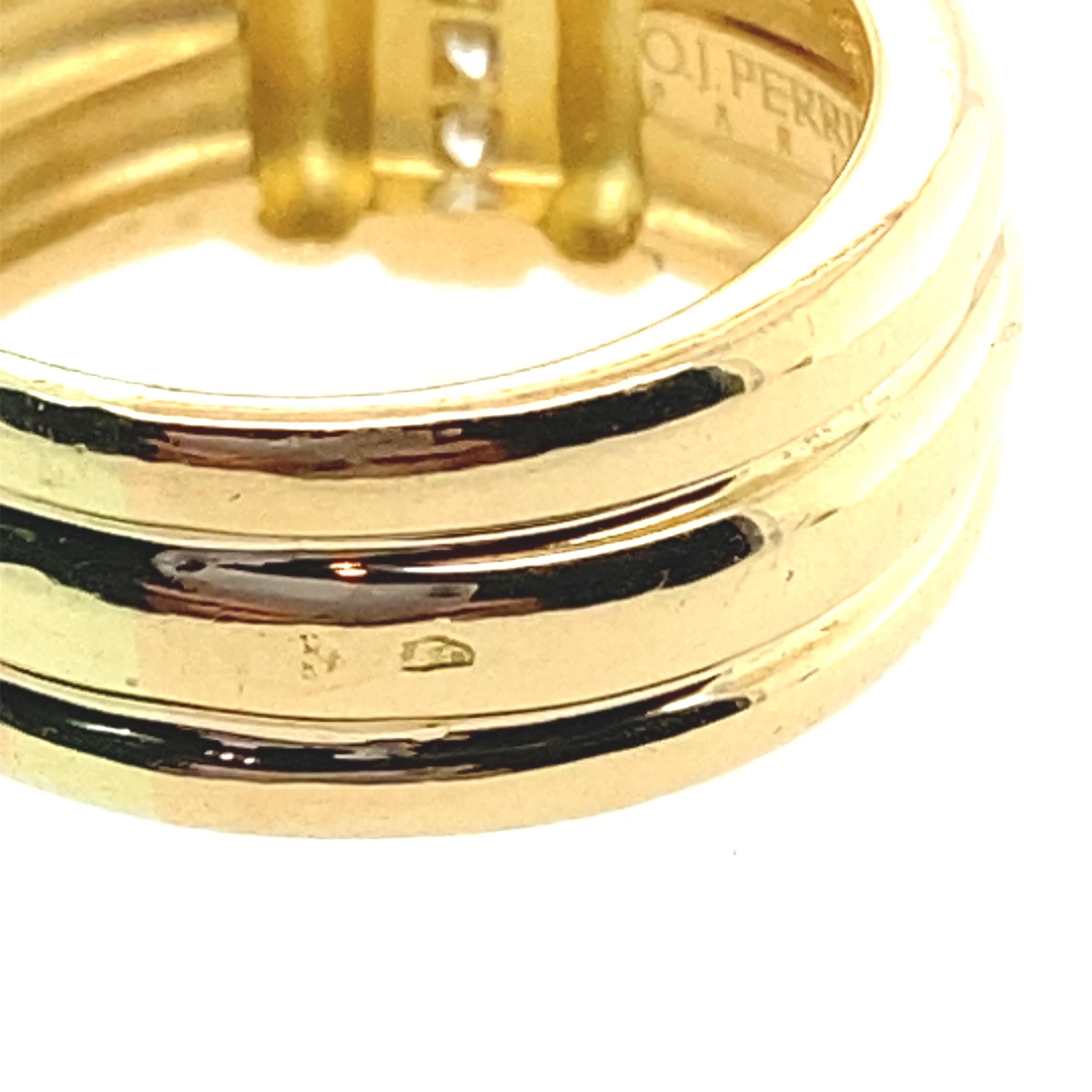 Women's or Men's 18k Gold Diamond Designer OJ Perrin Fashion Ring