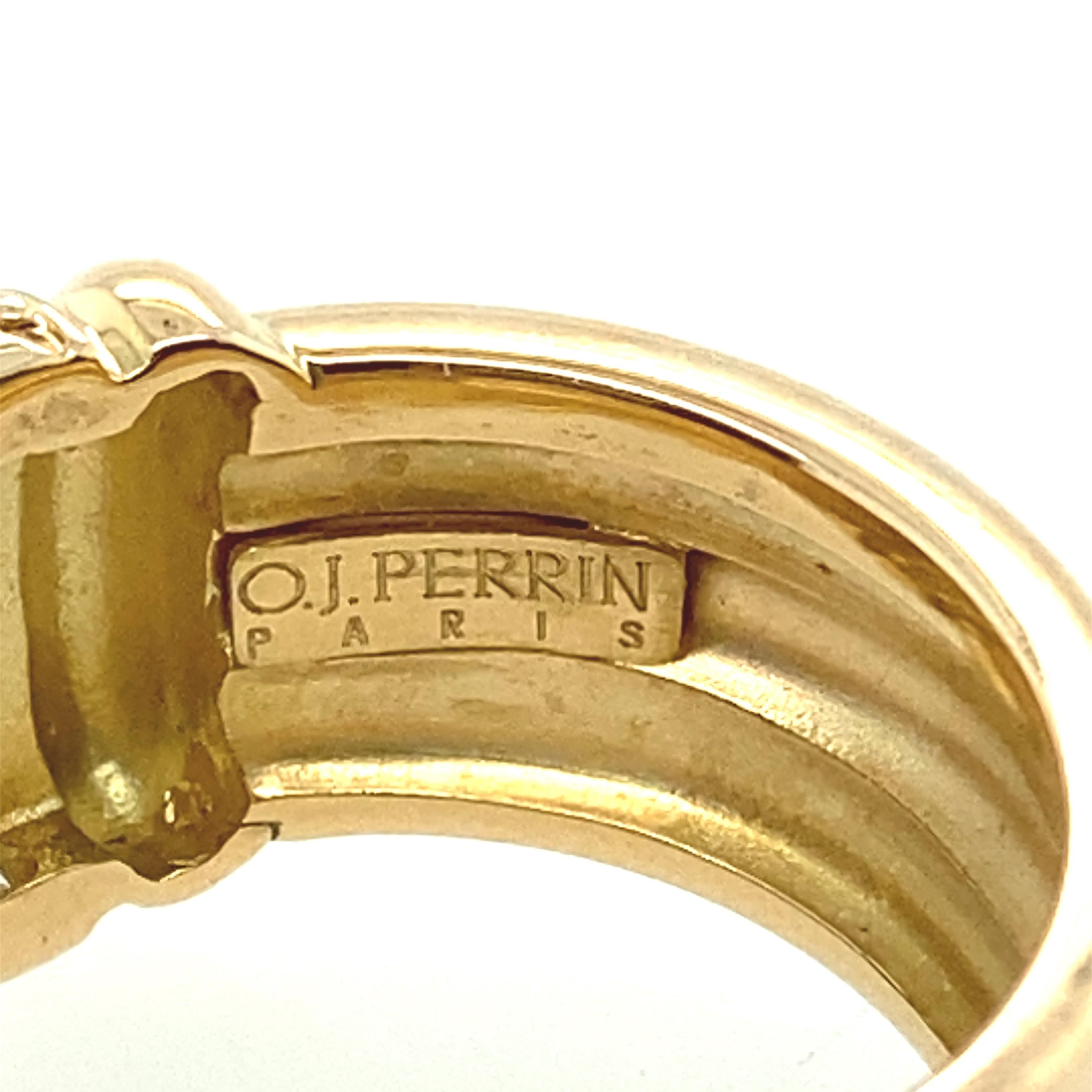 18k Gold Diamond Designer OJ Perrin Fashion Ring 1