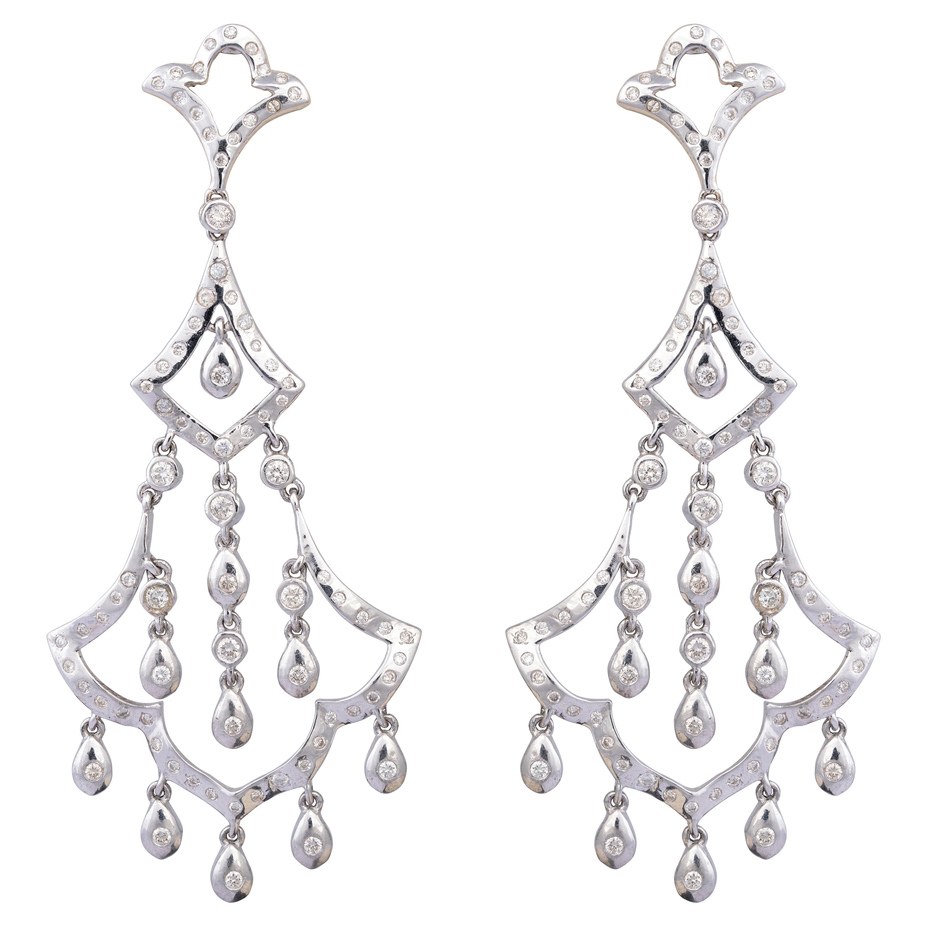 Pendiente de diamante de oro de 18 quilates con 0,91 quilates de diamante en venta