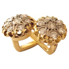 Vintage 2.5 Carats Diamond 18k Gold Earrings