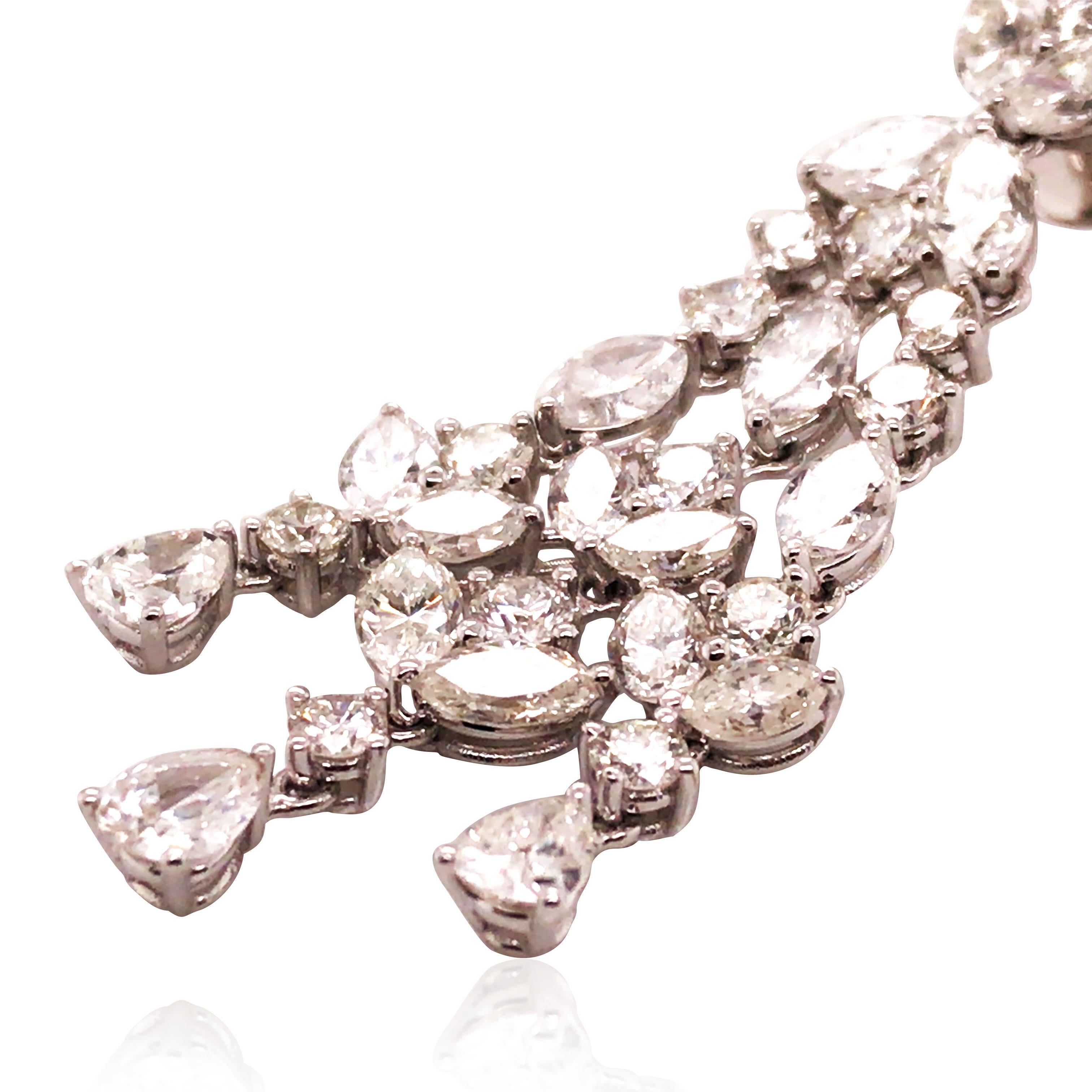 Mixed Cut 18K Gold Diamond Earrings For Sale