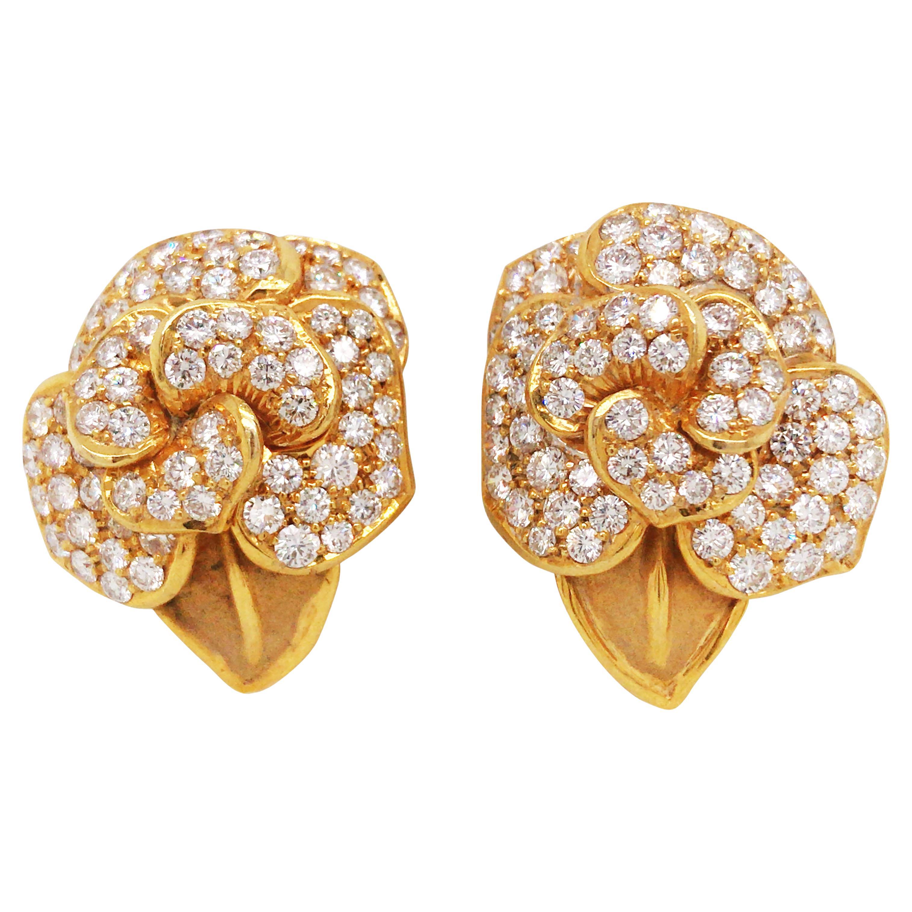 18K Gold Diamond Earrings