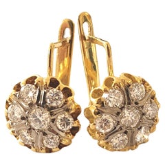 Boucles d'oreilles vintage en or avec diamants