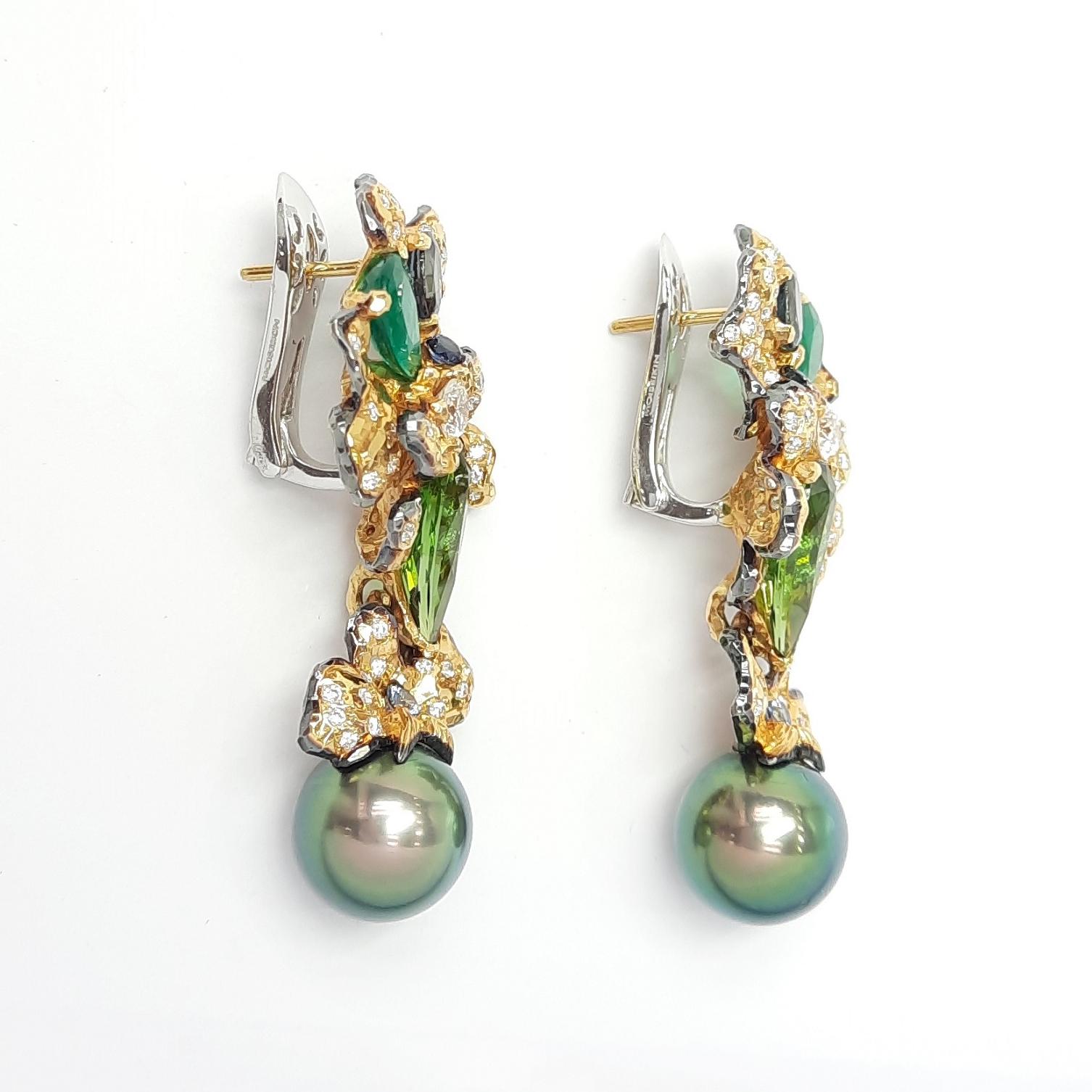 alexandrite and pearl earrings