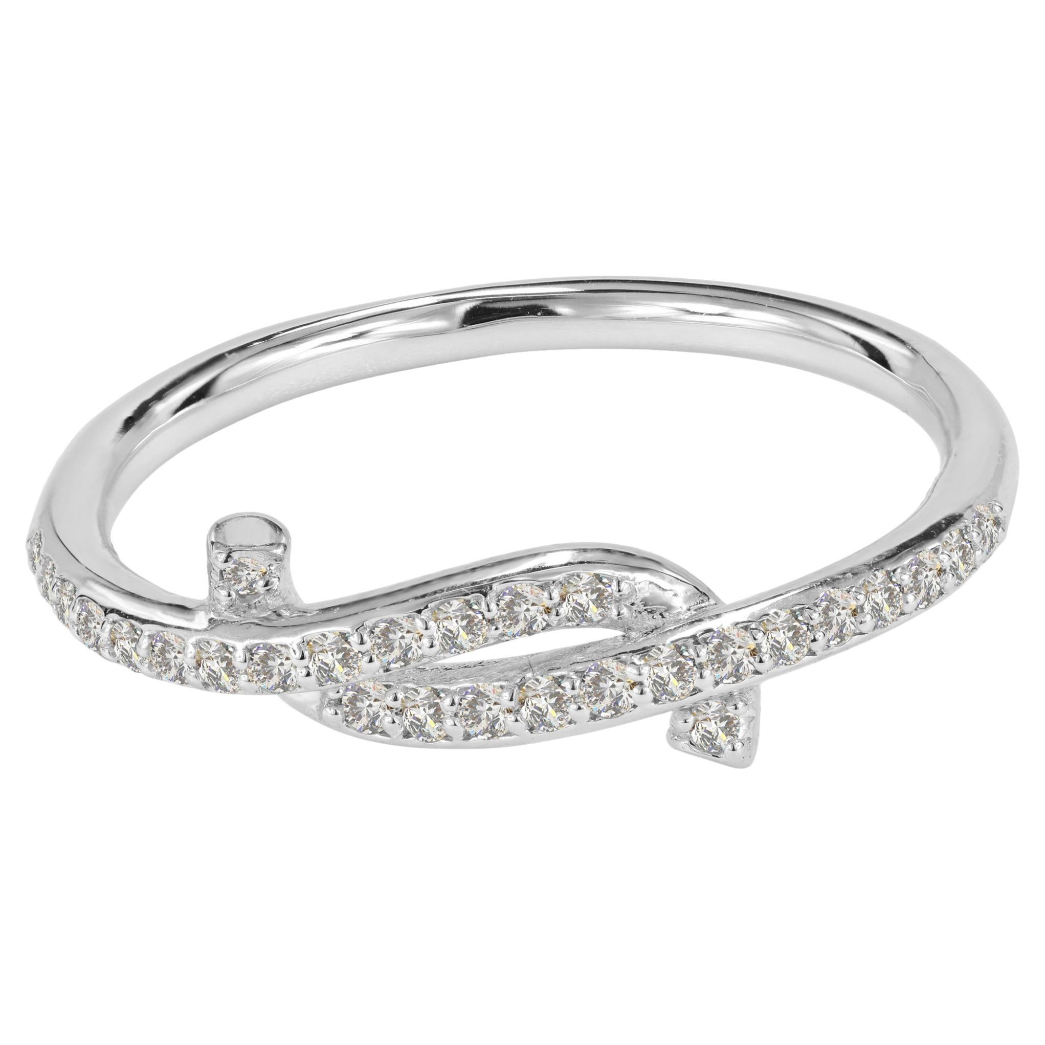 For Sale:  18k Gold Diamond Engagement Ring Diamond Knot Ring Wedding Ring