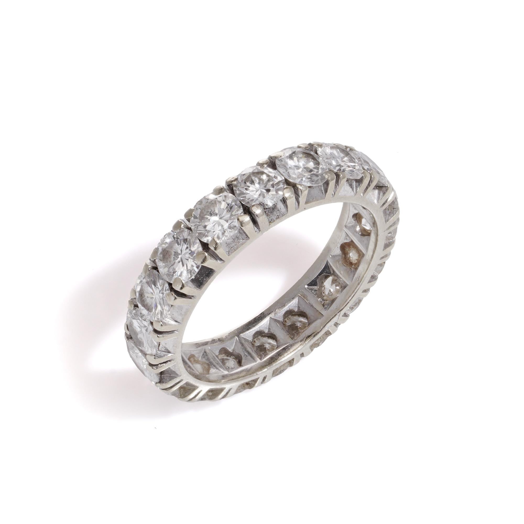 18k Gold Diamond Eternity Band Ring with 3.24 cts. of diamonds  For Sale 1