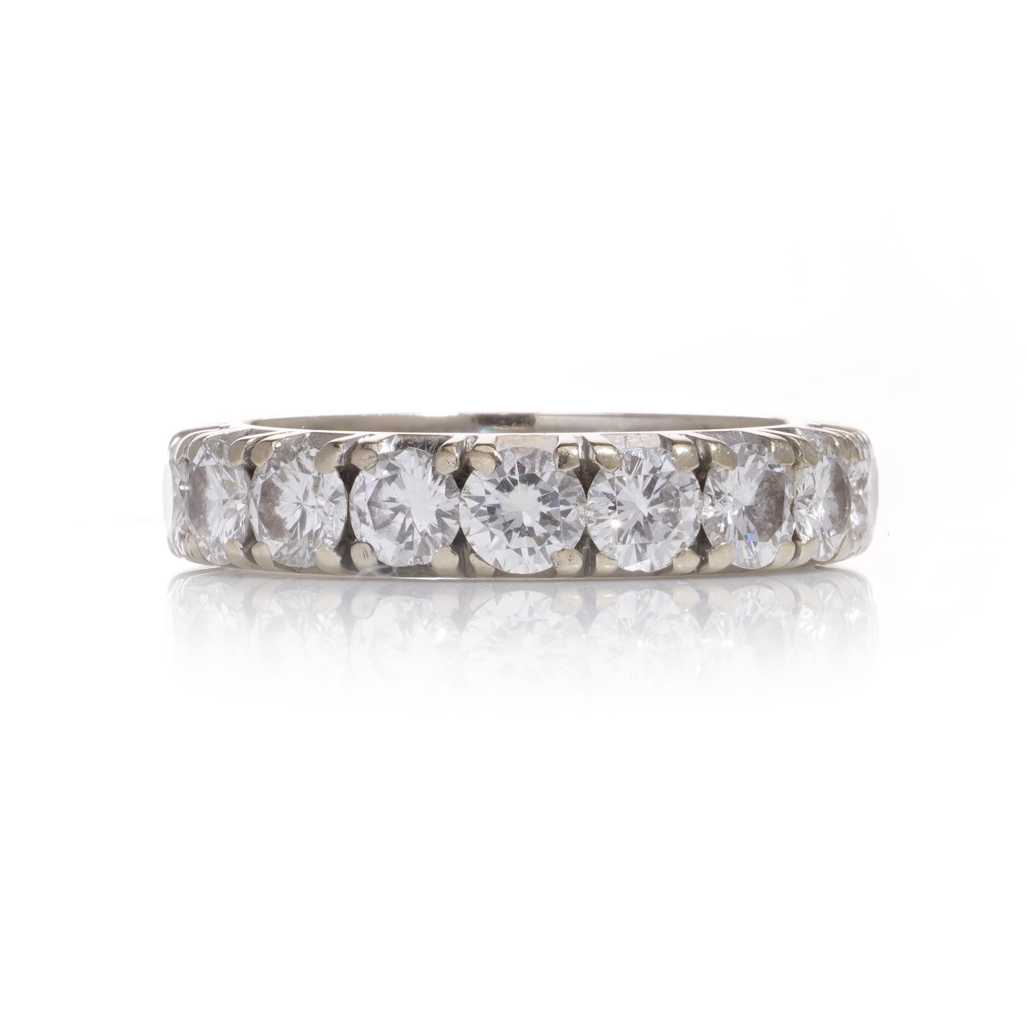 18k Gold Diamond Eternity Band Ring with 3.24 cts. of diamonds  For Sale 3