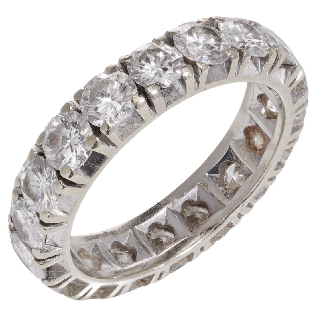 18k Gold Diamond Eternity Band Ring with 3.24 cts. of diamonds  For Sale