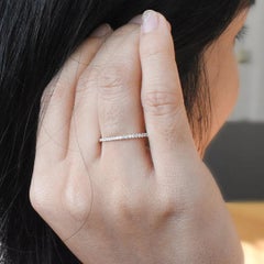 Anello a eternità con diamante in oro 18k Anello a eternità completa Anello a fascia nuziale