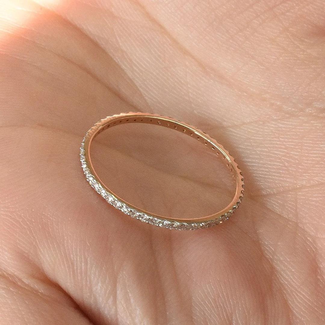 For Sale:  18k Gold Diamond Eternity Ring Full Eternity Ring Wedding Band Ring 6