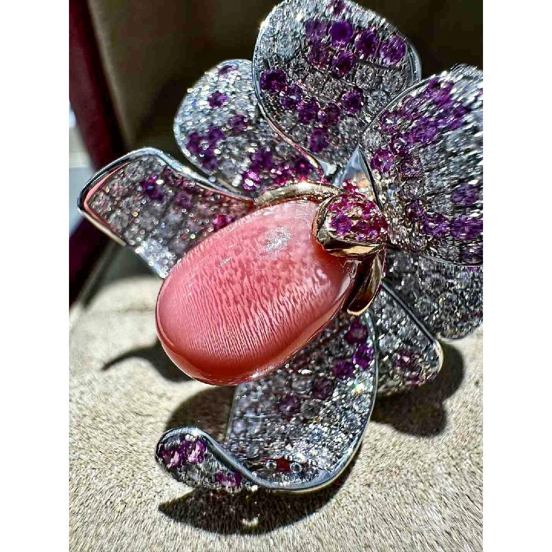 【Conchéa】Empress Orchid Convertible 3-Way Conch Pearl & Diamond Jewelry — 5.2ct For Sale 5