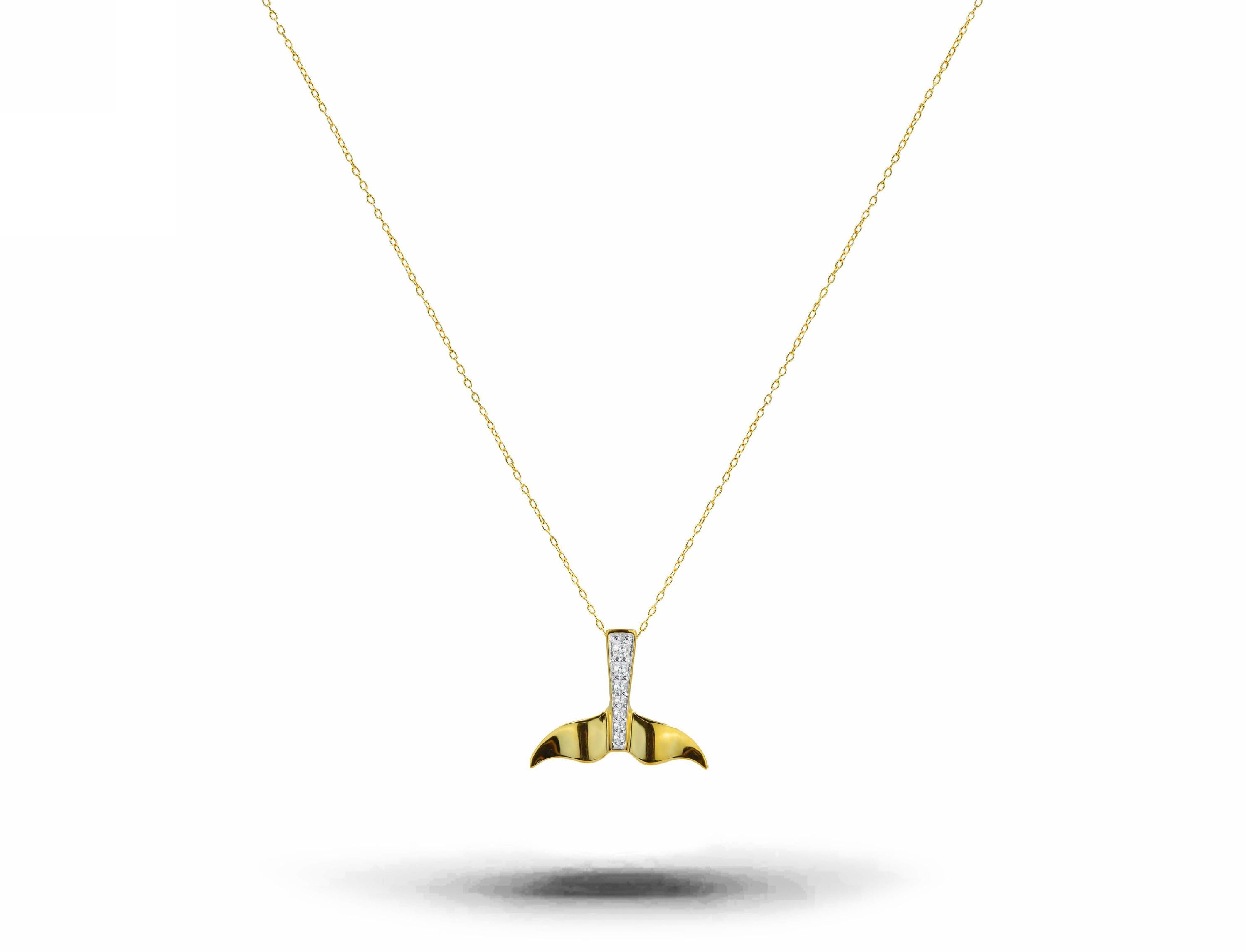 gold whale tail necklace