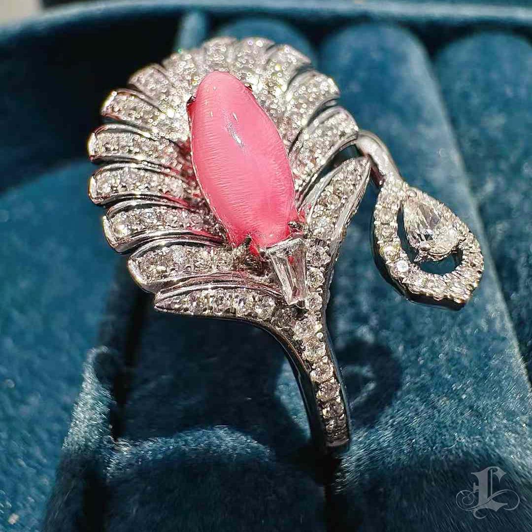 De las mujeres 【Conchéa】Anillo de Perlas Concha Aurora Pluma de Flamenco - 1.0ct en venta