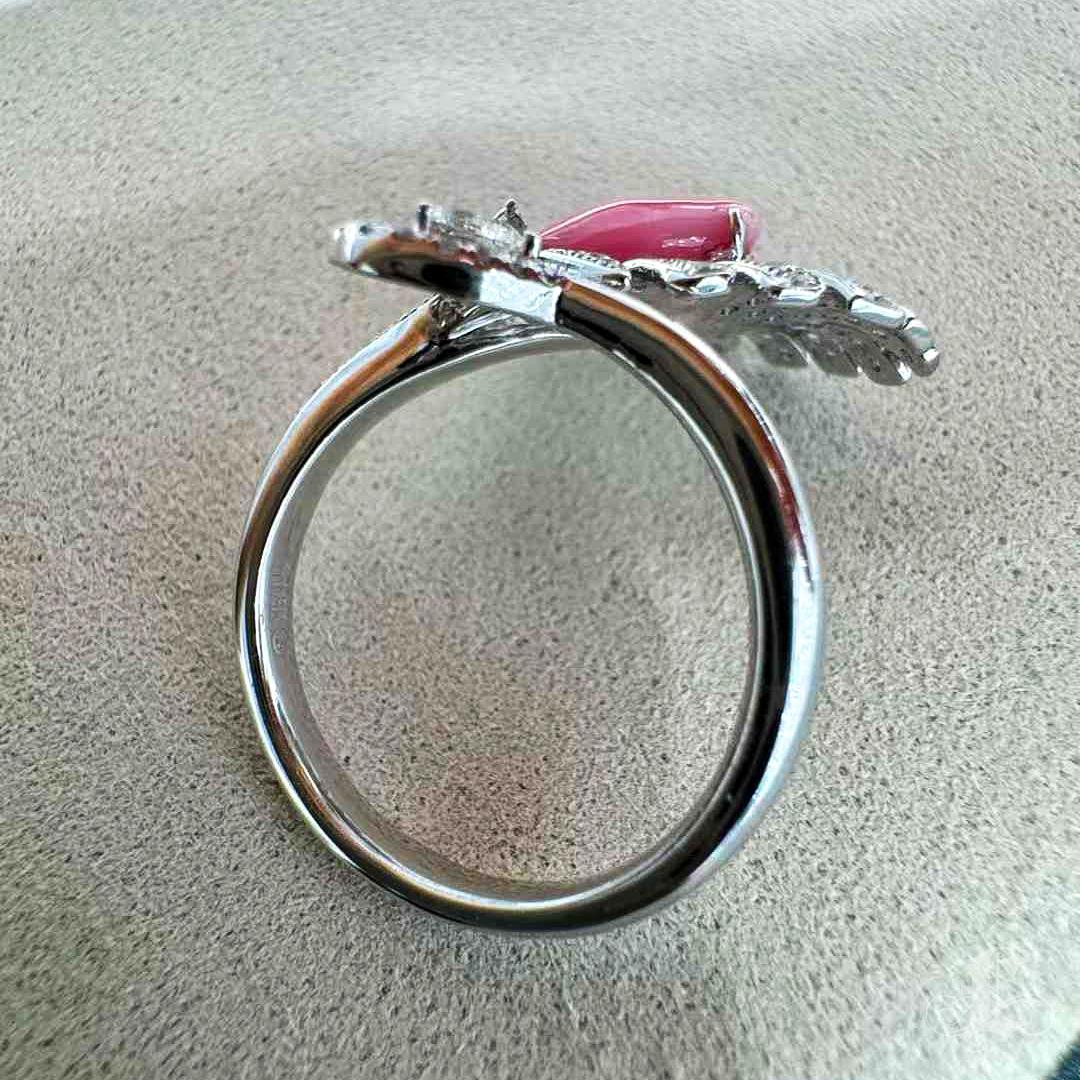 【Conchéa】Anillo de Perlas Concha Aurora Pluma de Flamenco - 1.0ct en venta 5