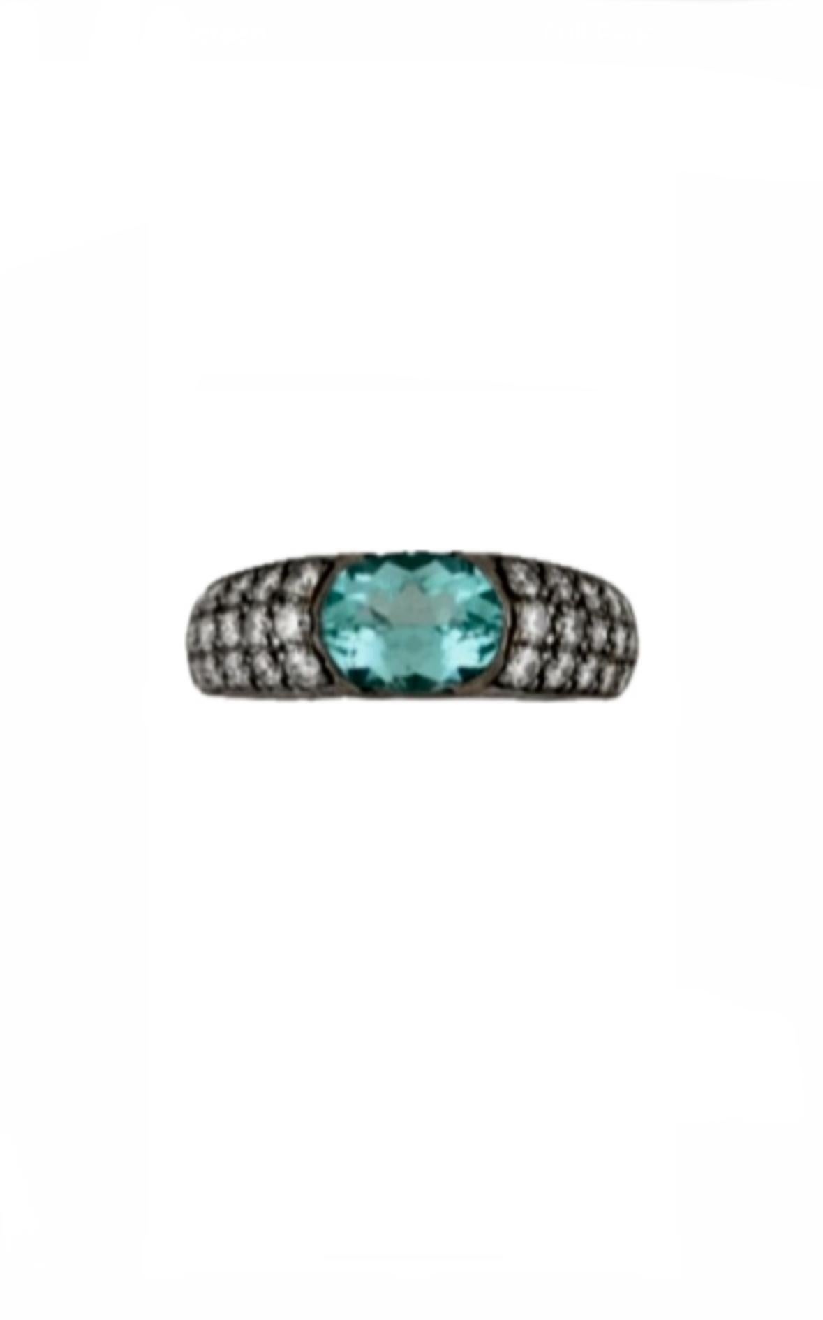 Bague de fiançailles en or 18 carats avec tourmaline Paraiba ovale de 4 carats certifiée GIA en vente 3