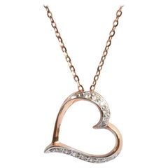 Collier pendentif coeur en or 18k avec diamants Bijoux Valentine