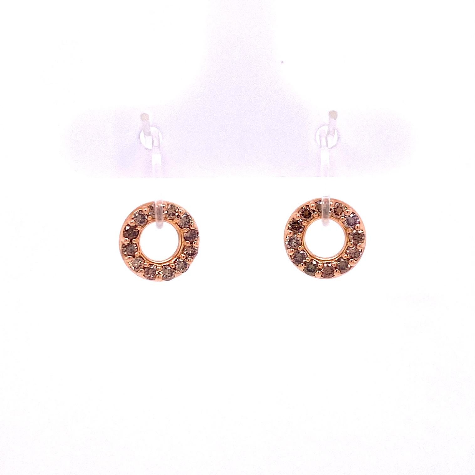 Women's or Men's 18 Karat Gold Diamond Hoops with Champagne Diamond Circles and Carnelian Jackets