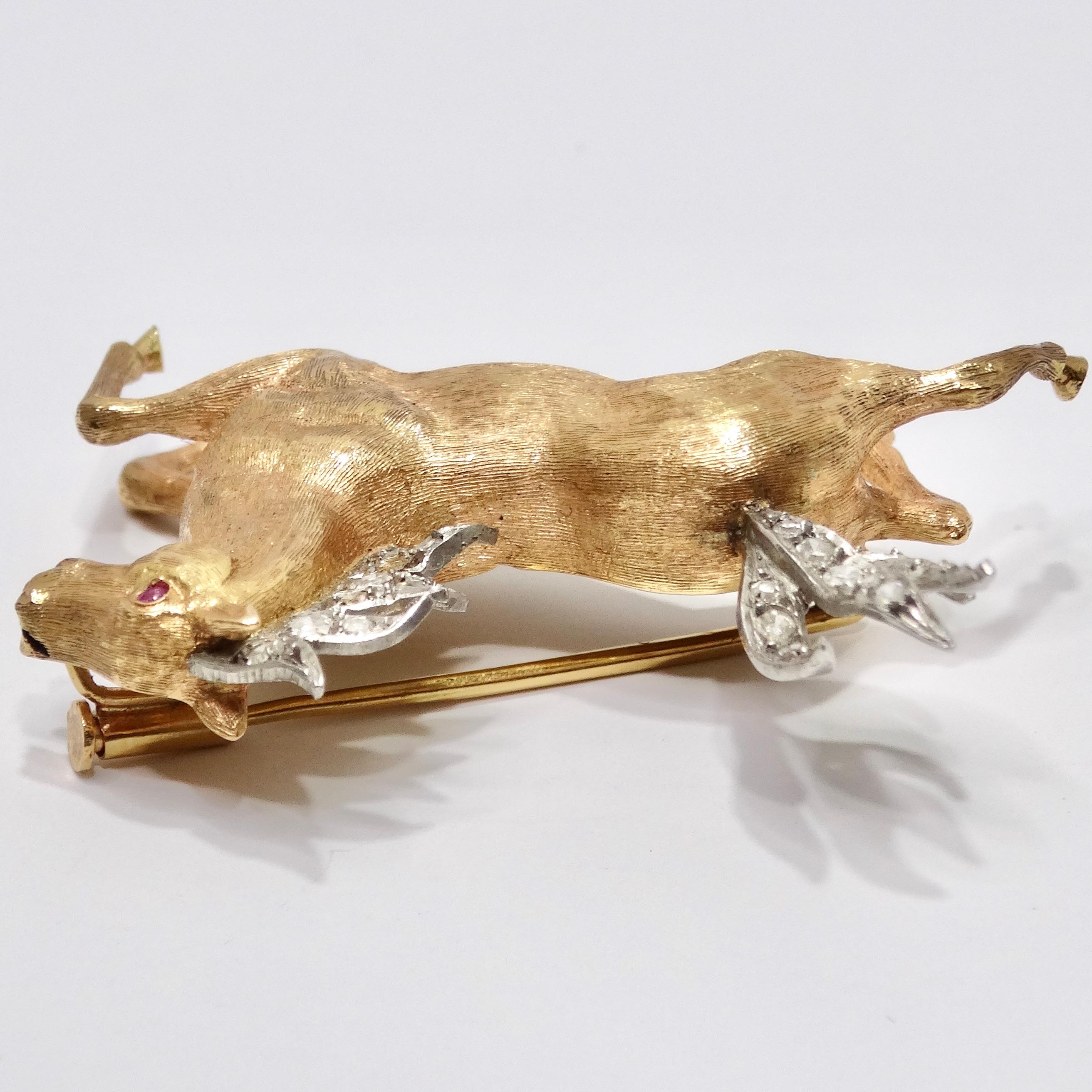 18K Gold Diamond Horse Pin For Sale 1