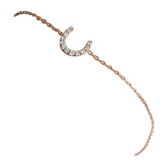 Bracciale a ferro di cavallo con diamanti in oro 18k Bracciale a catena delicato
