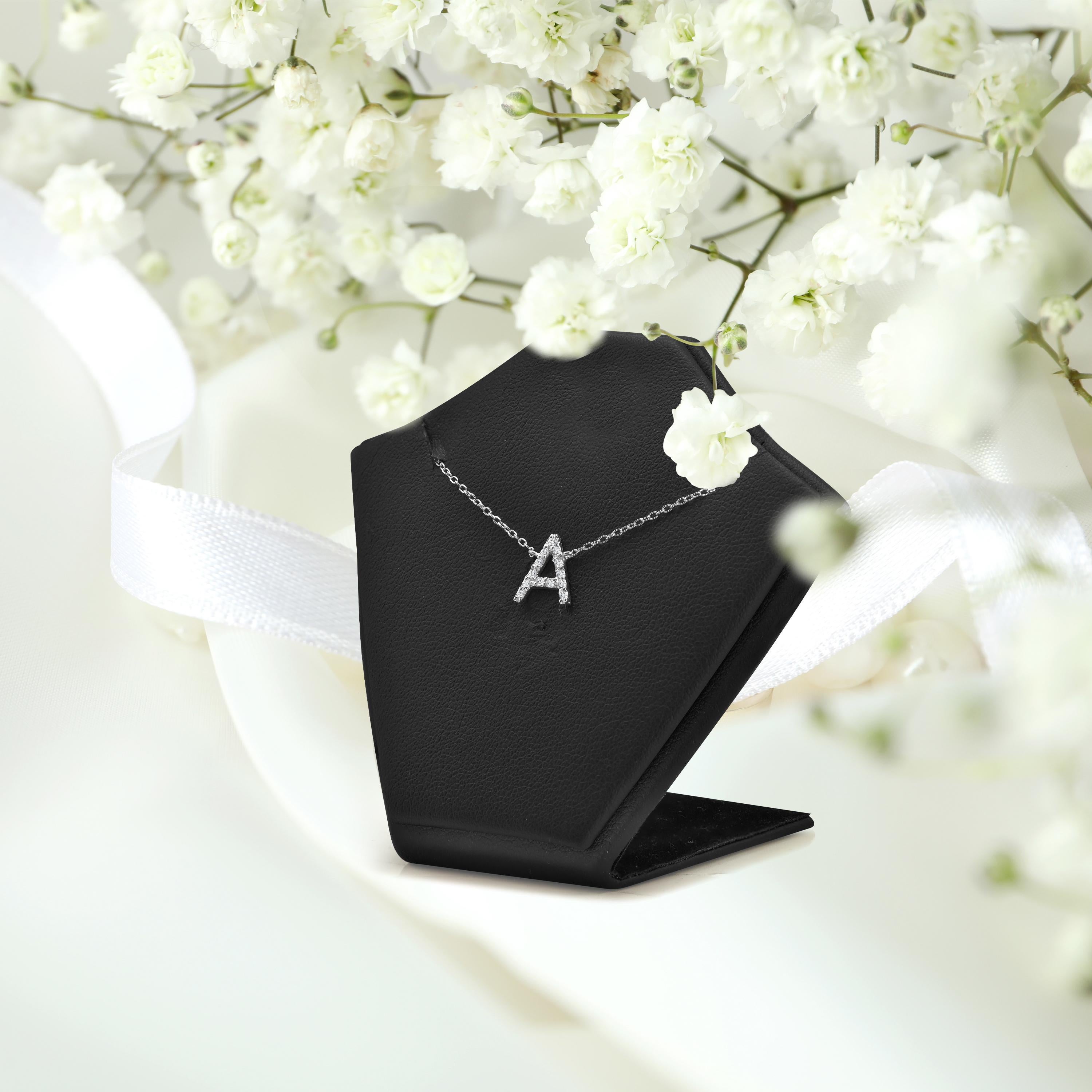 18 Karat Gold Diamant-Initial-Halskette, personalisierter Initial-Anhnger mit Buchstabenanhnger im Angebot 1
