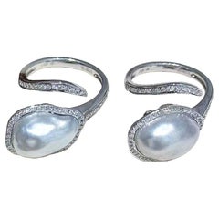 18k Gold Diamond KESHI Aurora 10x14.5mm South Sea Pearl Ring
