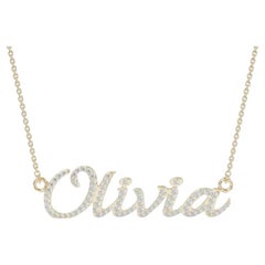 Creative Runde Diamant-Halskette aus 18 Karat Gold mit Buchstabennamen