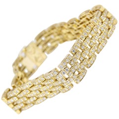 18 Karat Gold and Diamond Link Bracelet