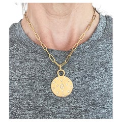 18k Gold Diamond Mandala Necklace, handmade, one of a kind. 