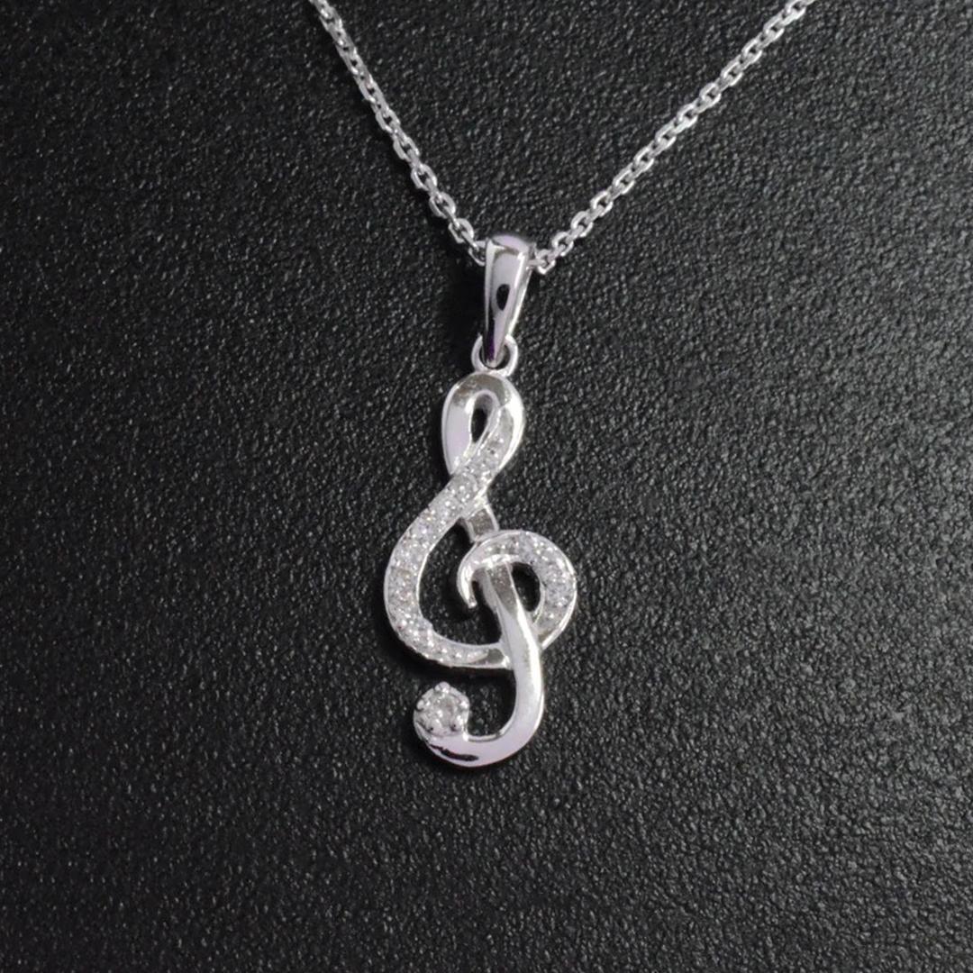 music note diamond necklace