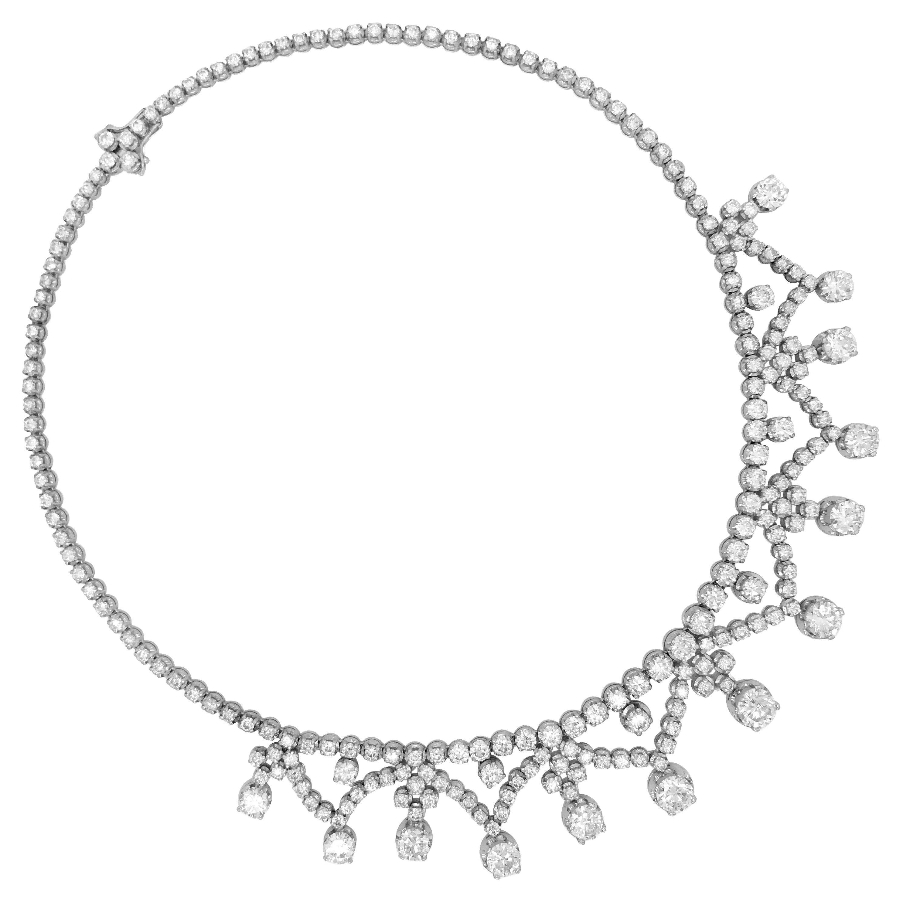 18K Gold Diamond Necklace For Sale