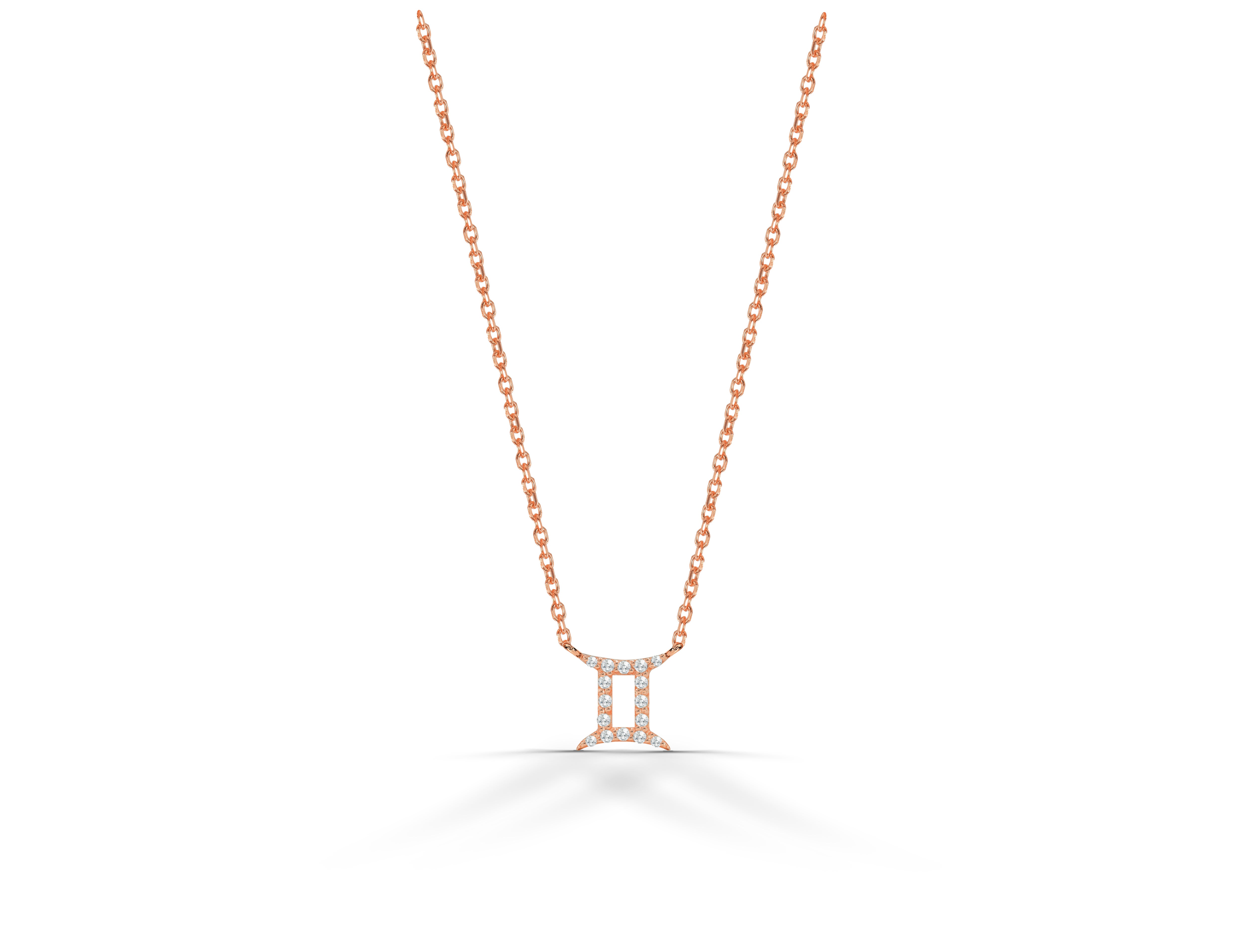 Collier signe de naissance signe du zodiaque en or 18 carats et diamants