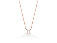 18k Gold Diamond Necklace Gemini Zodiac Sign Birth Sign Necklace