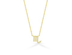 18k Gold Diamond Necklace Scorpio Zodiac Sign Birth Sign Necklace