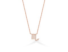 18k Gold Diamond Necklace Scorpio Zodiac Sign Birth Sign Necklace