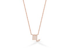 18 Karat Gold Diamant-Halskette Scorpio-Zodiamant-Schild Geburtszeichen Halskette