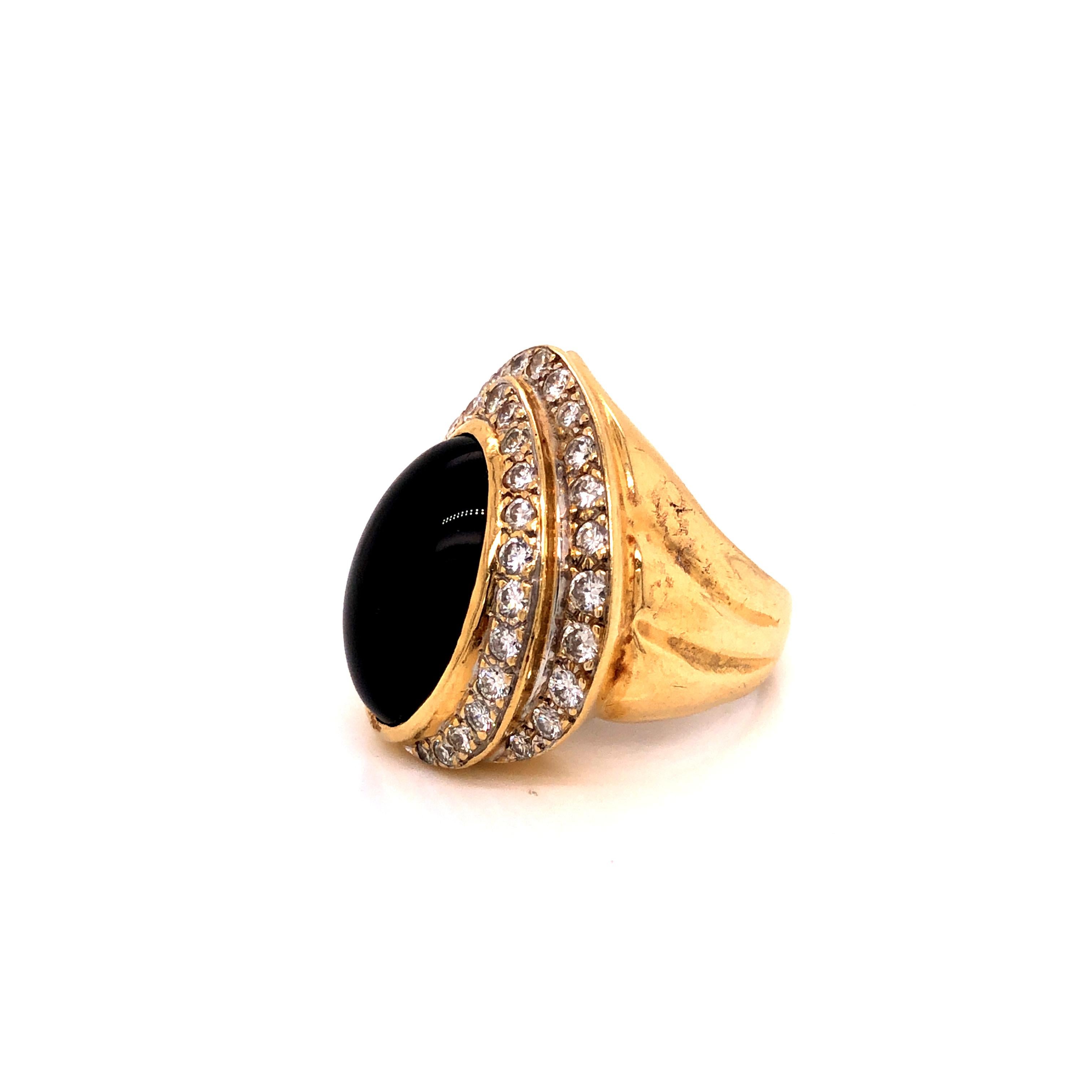 Women's 18 Karat Gold Diamond Opal Cocktail Ring For Sale