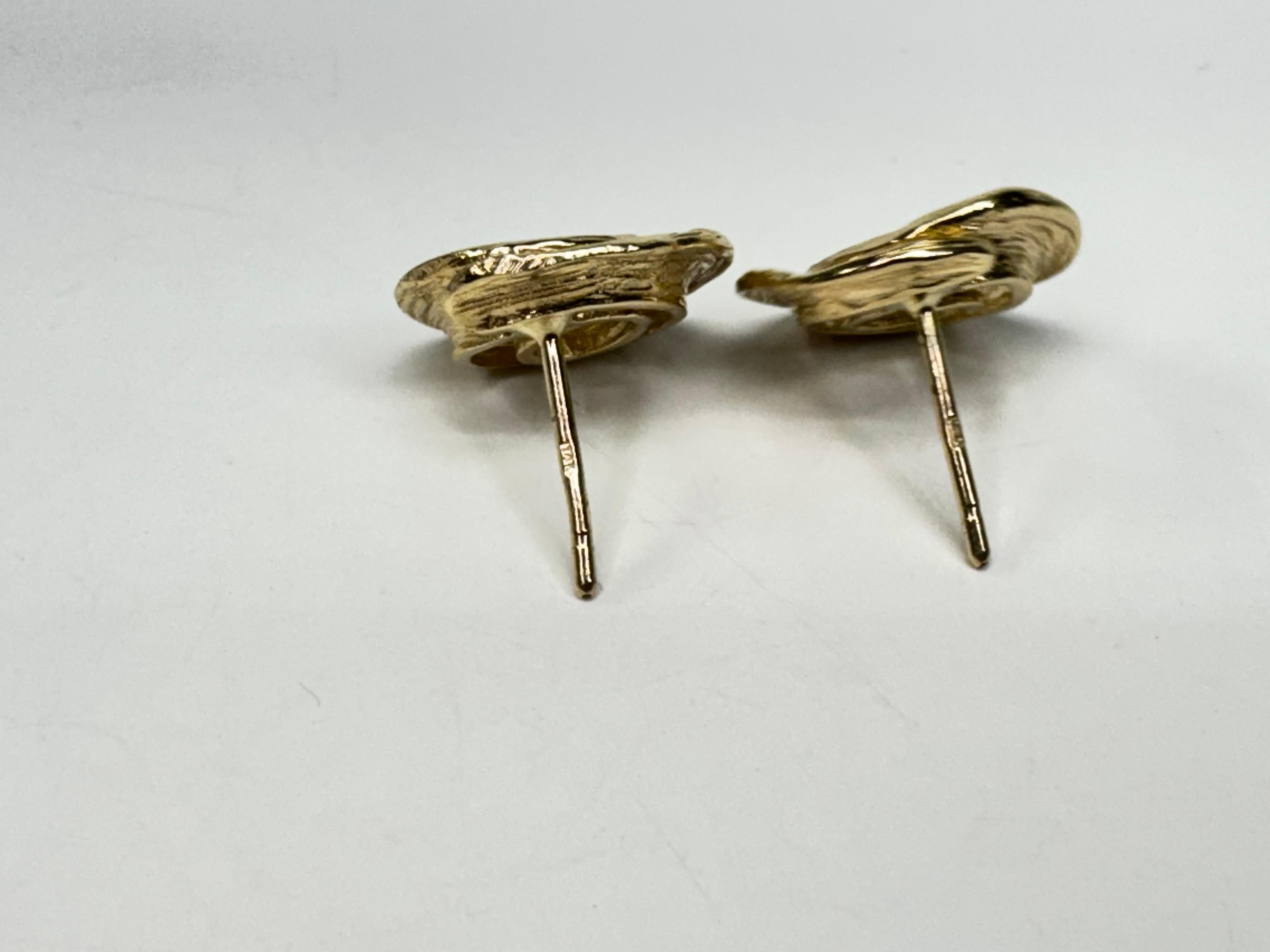 18k Gold Diamond Redgillite Studs Earrings For Sale 1