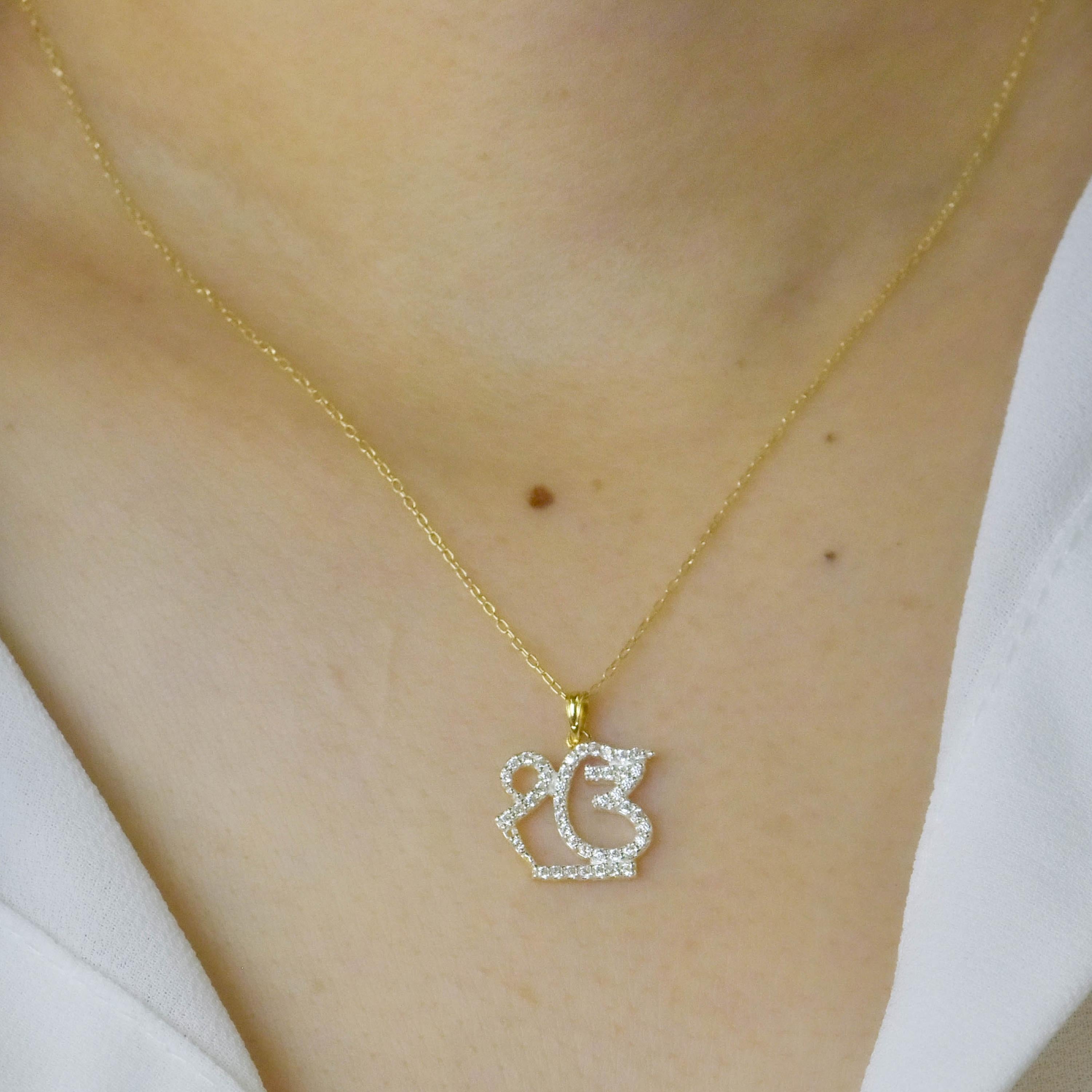 Pendentif religieux Ik Onkar religieux en or 18 carats avec diamants 0,3 carat Neuf - En vente à Bangkok, TH