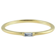 14K Gold Diamond Ring, Gold Ring, Gold Rectangle Ring, Dainty Gold Ring