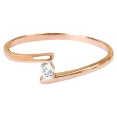 18k Gold Diamond Round Diamond Solitaire One Diamond Ring