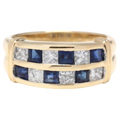 18K Gold, Diamond & Sapphire Ring